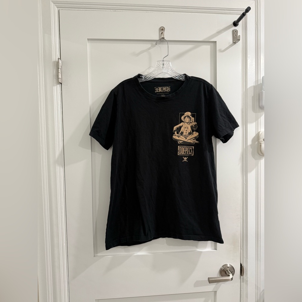 Toei Animation One Piece Monkey D. Luffy black cotton t-shirt (Read) (fair)